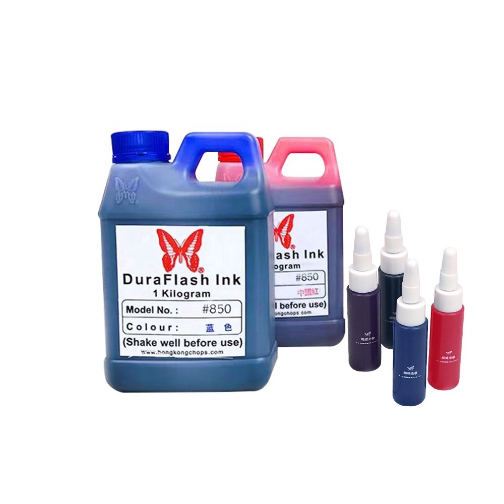 Top quality photosensitive flash stamp ink refill for office finance invoice stamp 5 colors