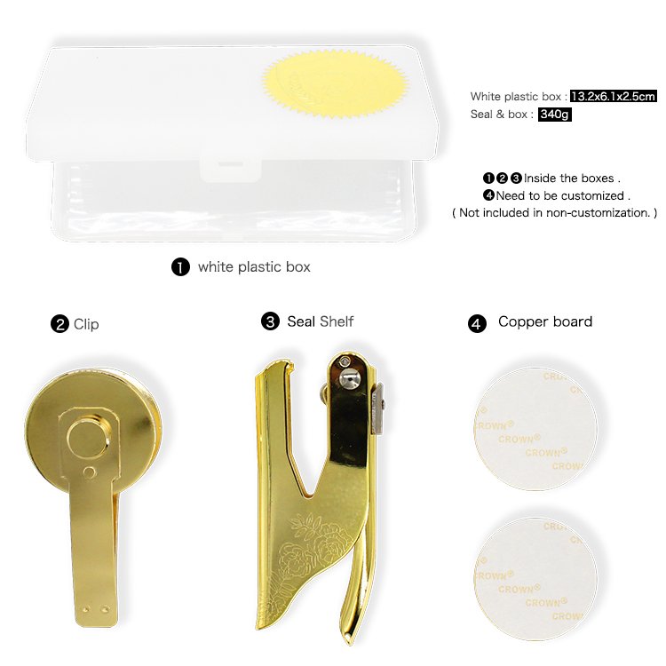 Golden Common Seal Handle Embossing Stamp