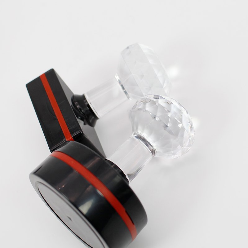 Customized Logo Name Signature HB Pre Inked Stamp Holder Crystal Handle Photosensitive Flash Stamp Mount With 7mm Foam Ink Pad