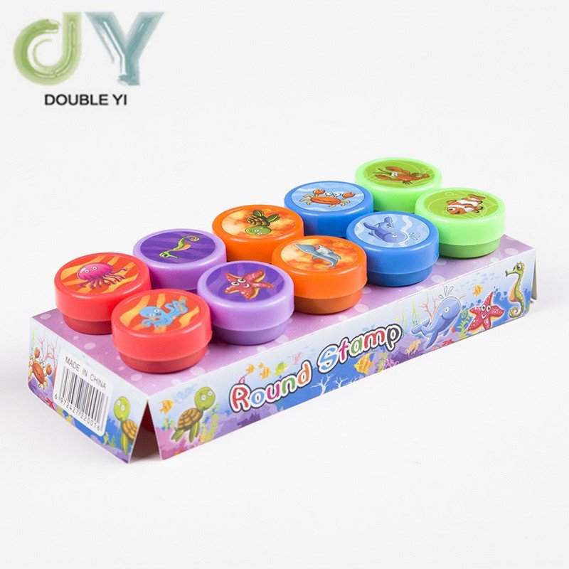 Hot Sale Multi Design Plastic Cartoon Stamp Set for Promotion