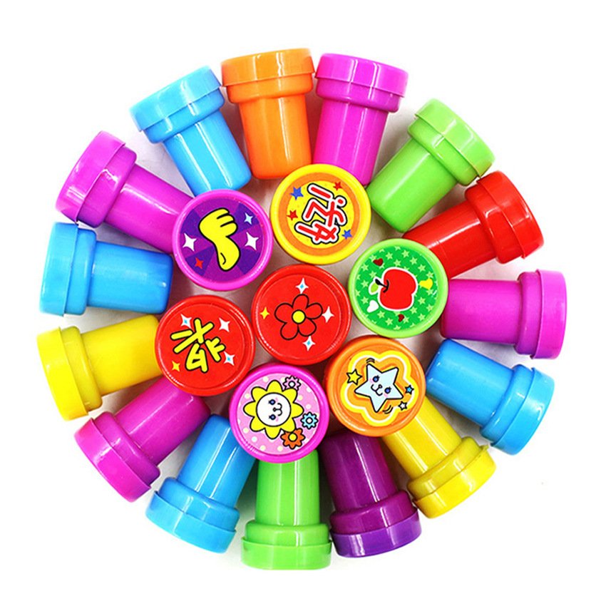 Hot Sale Multi Design Plastic Cartoon Stamp Set for Promotion