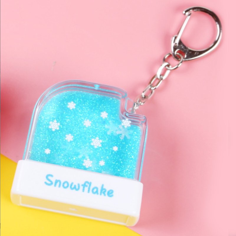 New Designed Blue Pink Purple Yellow Quick Sand Flash Toy Stamp Water World Stamps with Key Chain