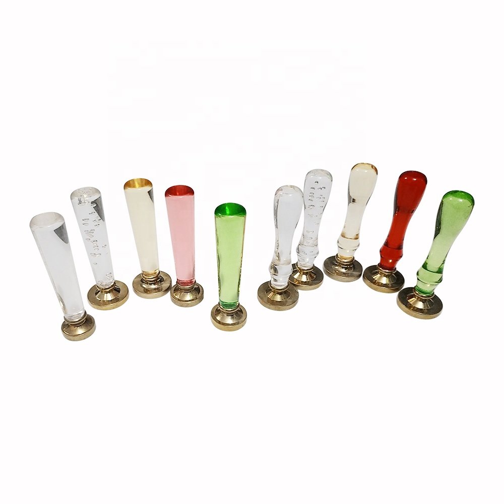 Featured wood handle custom wax stamps blank material muti sizes shape and colors