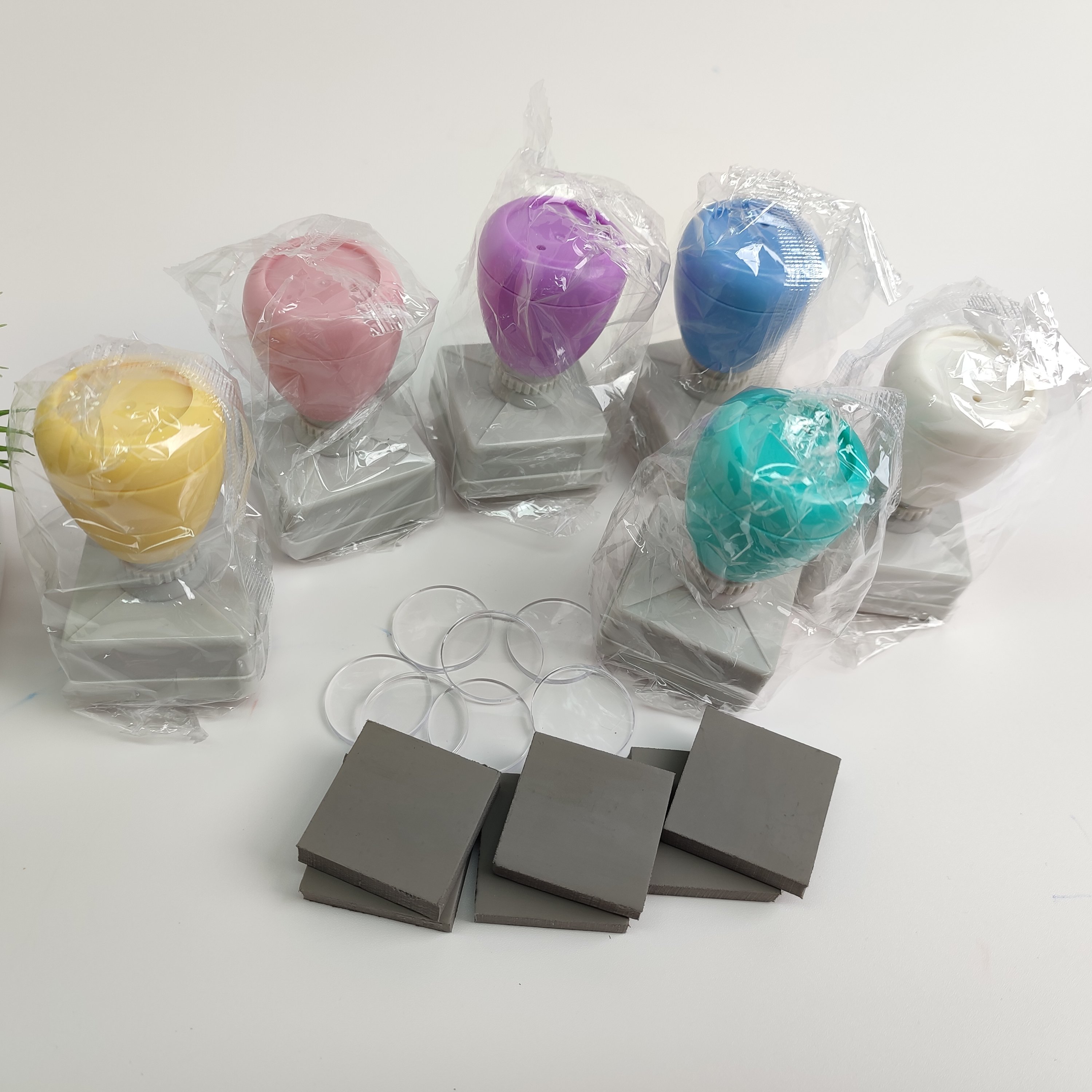 Manufacturing Personalized Square3030 Pastel Colors Stamp Sello Pre Inked Teacher Custom Logo Flash Stamp