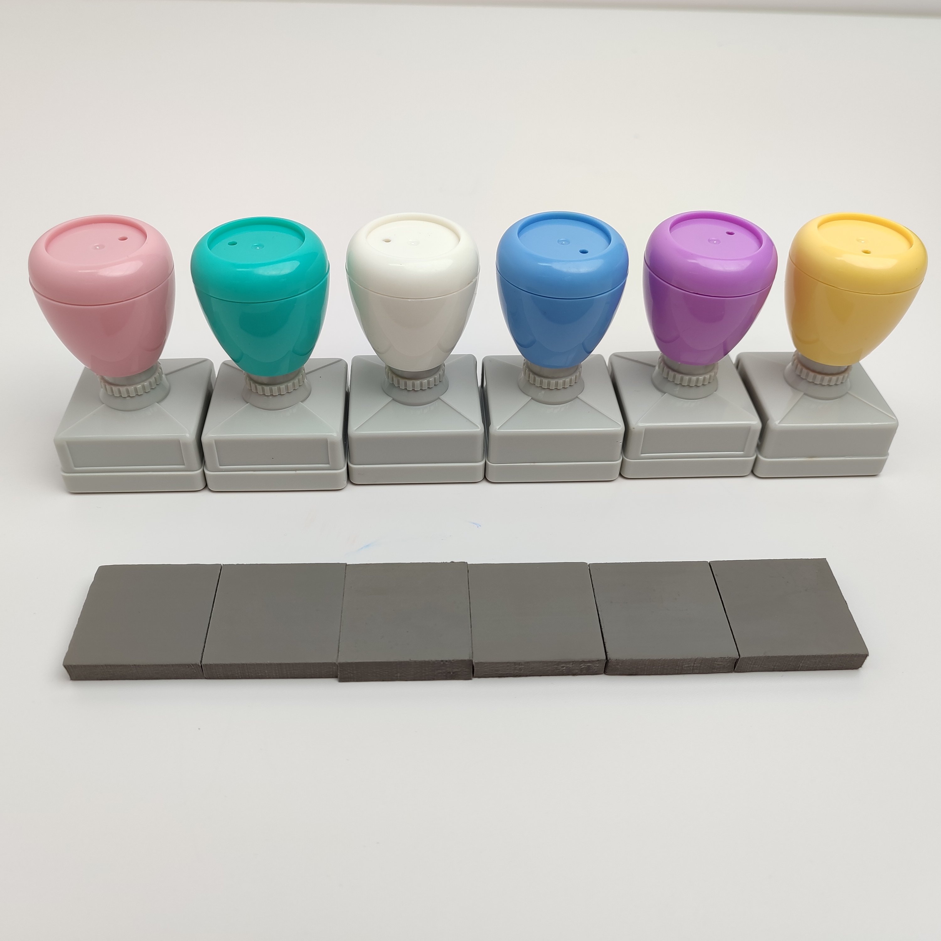 Manufacturing Personalized Square3030 Pastel Colors Stamp Sello Pre Inked Teacher Custom Logo Flash Stamp