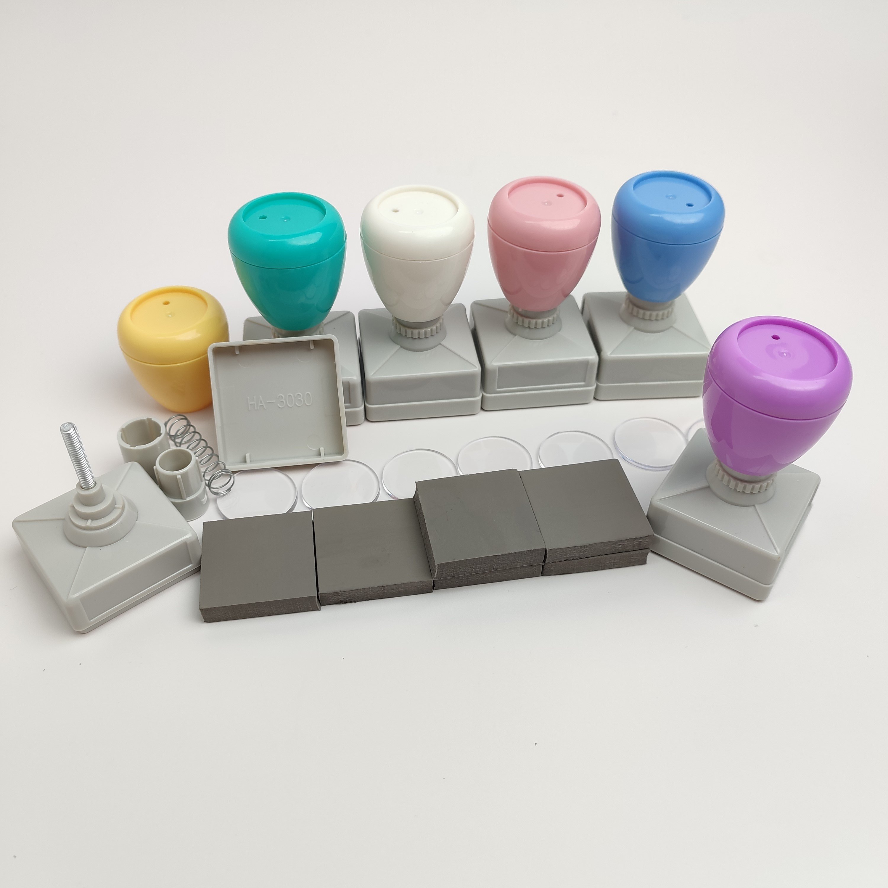 Manufacturing Personalized Square3030 Pastel Colors Stamp Sello Pre Inked Teacher Custom Logo Flash Stamp