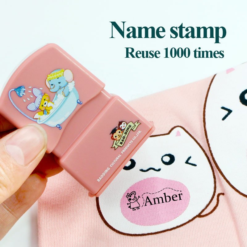 Kids clothes name stamp hot selling customized diy flash name stamps clothing stamps for kids