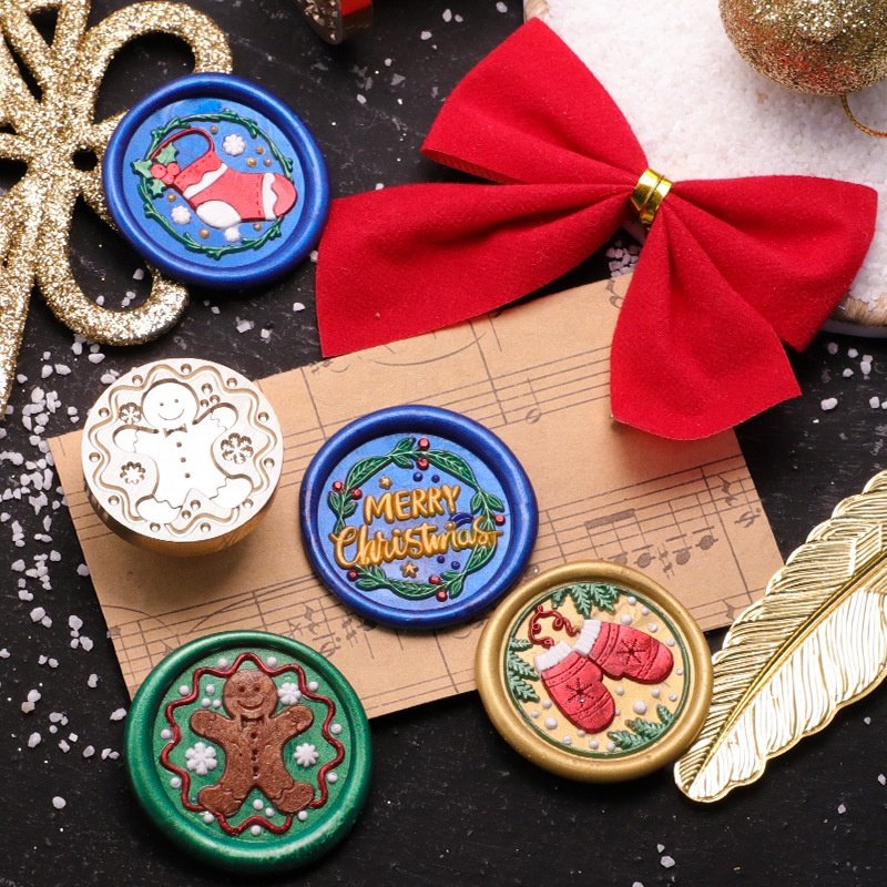 Christmas Brass Stamp Heads Festival Gift Multi Designs Merry Christmas Wax Seal Stamps