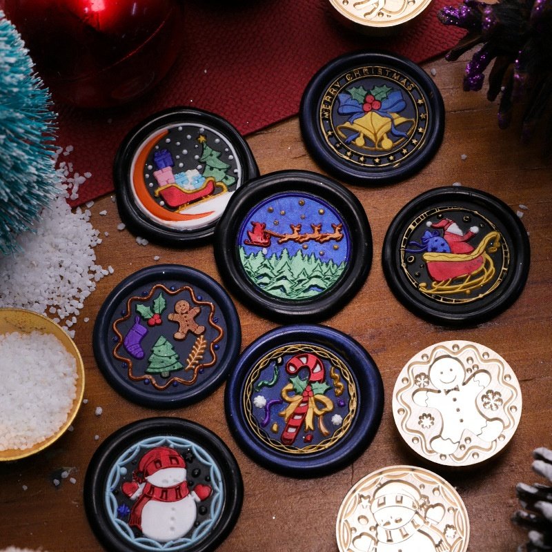 Christmas Brass Stamp Heads Festival Gift Multi Designs Merry Christmas Wax Seal Stamps