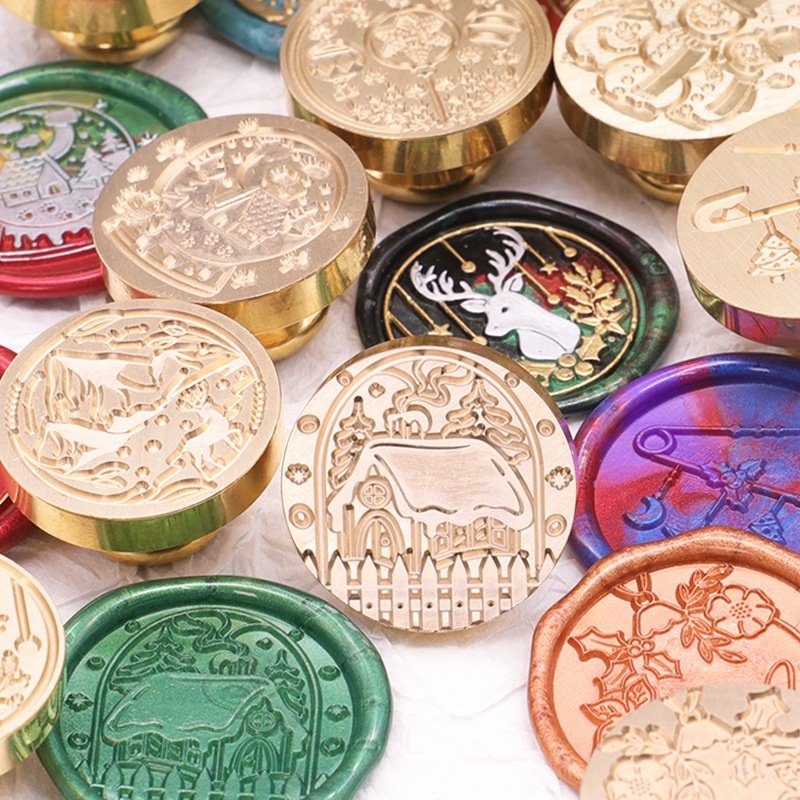 Christmas Brass Stamp Heads Festival Gift Multi Designs Merry Christmas Wax Seal Stamps