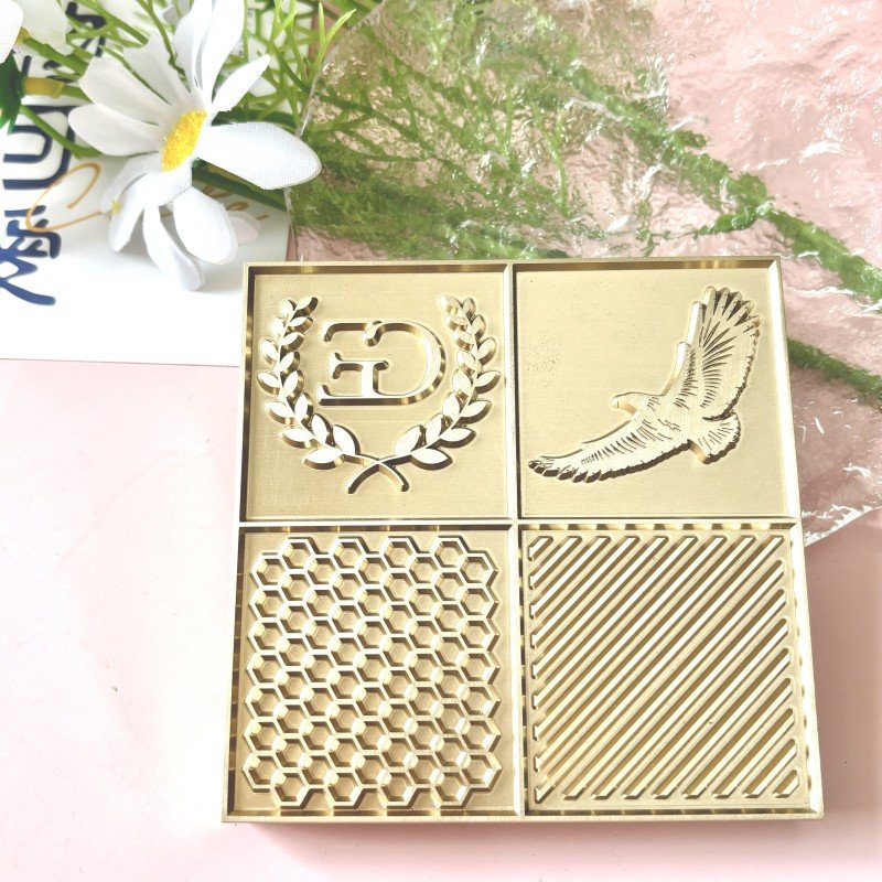 Ice Design Tray -USD logo - Personalized Brass Plate With Custom Stamp Bar Tools