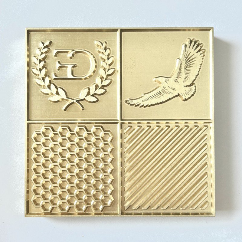 Ice Design Tray -USD logo - Personalized Brass Plate With Custom Stamp Bar Tools