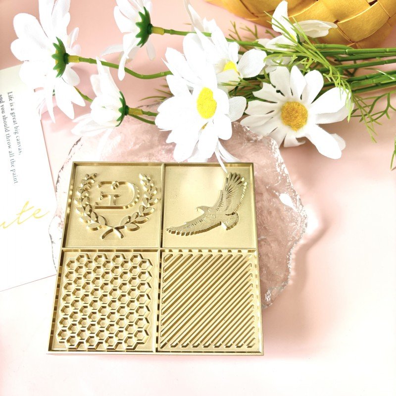 Ice Design Tray -USD logo - Personalized Brass Plate With Custom Stamp Bar Tools