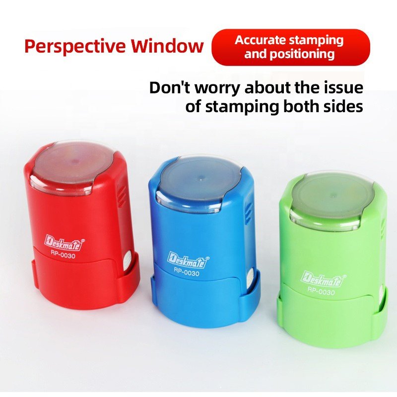 Multi-Color Exquisite Self-Inking RP30 Self ink seal Stamp for Office DIY Scrapbooking-Made of Plastic and Rubber