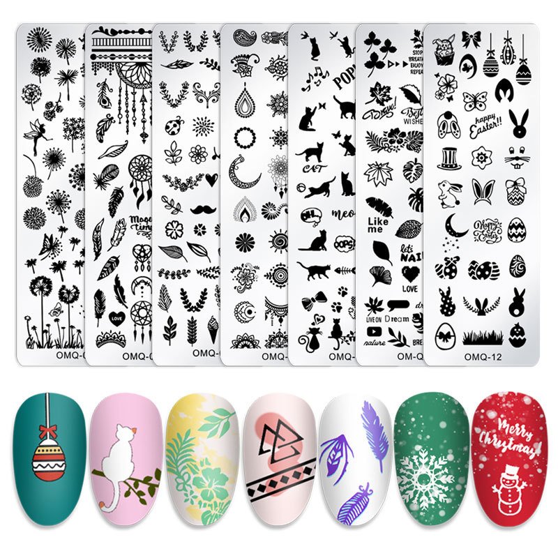 Nail Art Templates Stamping Plate Design Flower leaf Butterfly Christmas Lace Stamp Templates Plates Image Manicure Accessories