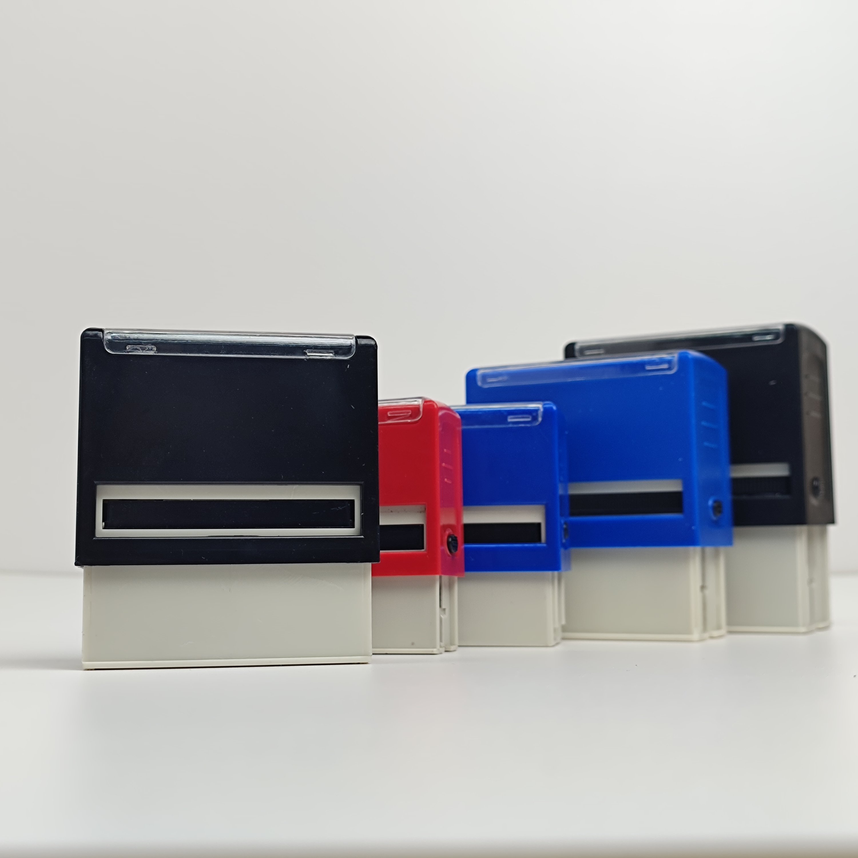 Custom Plastic Stamps 37*75mm Abs Stempel Rubber Stamps Self-inking Stamp