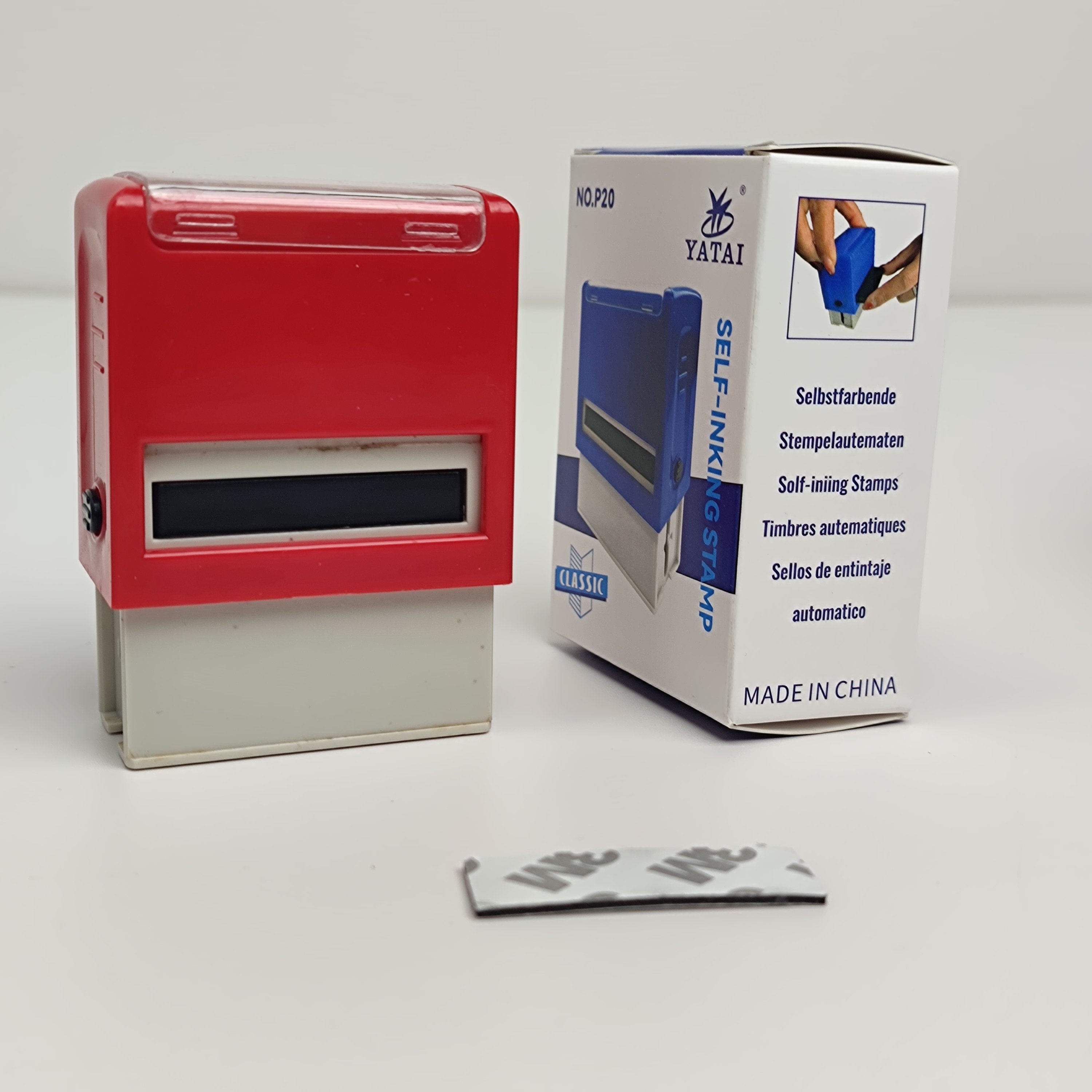 Custom Plastic Stamps 37*75mm Abs Stempel Rubber Stamps Self-inking Stamp