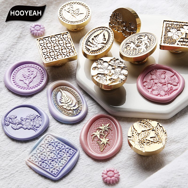 Plant Cute Style Flower Series Postmark/Solid Brass Material Carving/Stamp Set/Envelope Invitation Decoration/Wholesale