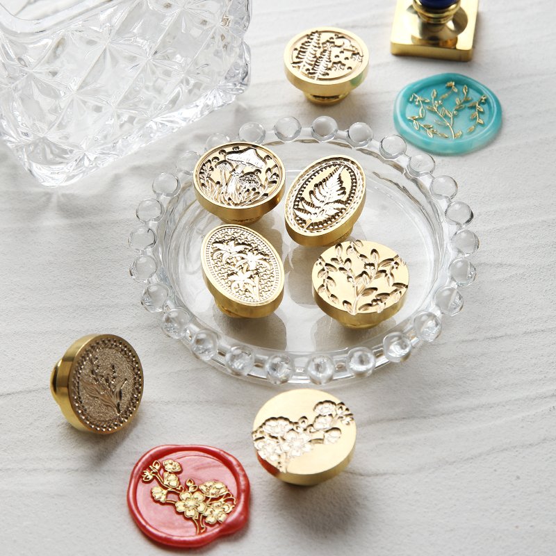 Plant Cute Style Flower Series Postmark/Solid Brass Material Carving/Stamp Set/Envelope Invitation Decoration/Wholesale