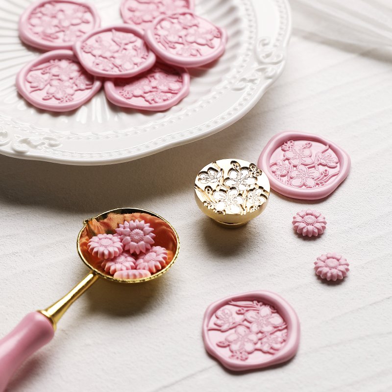 Plant Cute Style Flower Series Postmark/Solid Brass Material Carving/Stamp Set/Envelope Invitation Decoration/Wholesale