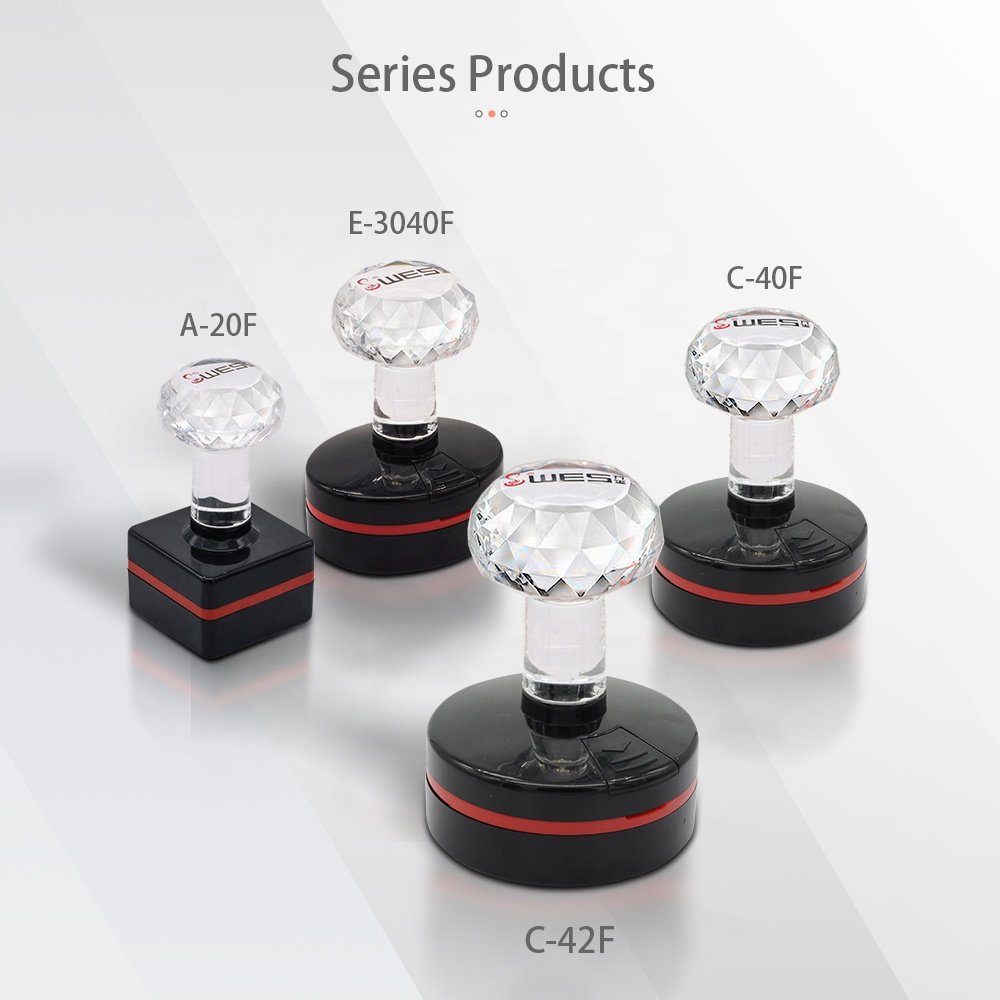 Popular Customized Pre inked Stamps With Crystal Handle