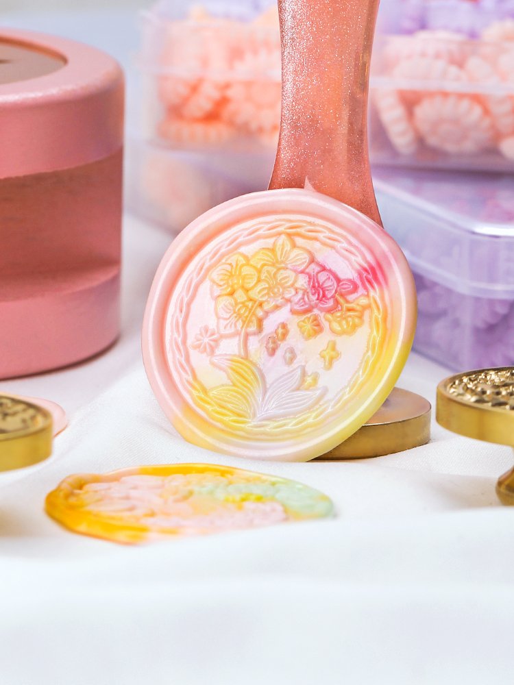 European retro floral series stamps/irregular frosted relief/solid brass carving/gift packaging DIY decoration/wholesale