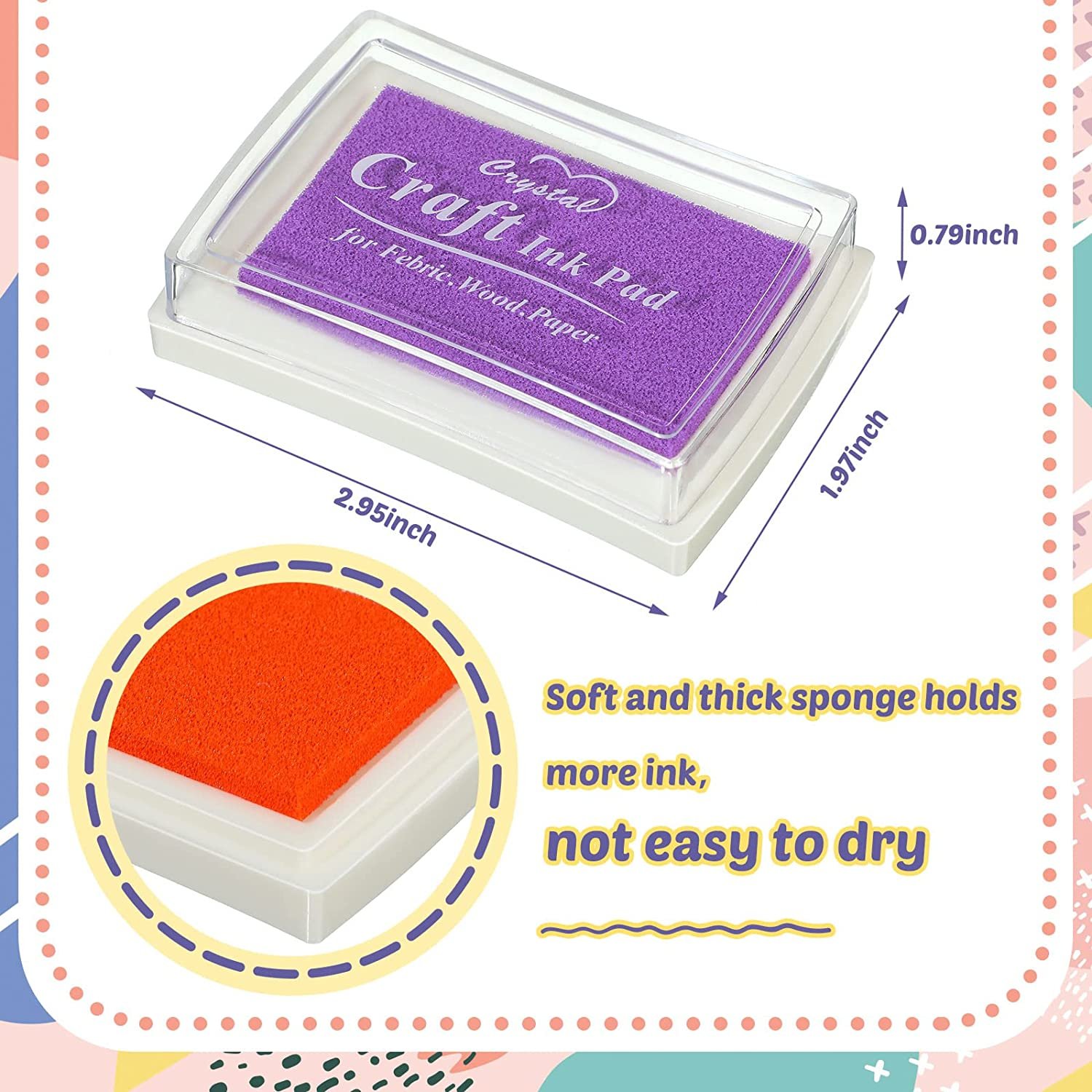 Craft Ink Pad Stamps Partner Finger Ink Pads for Kids, DIY for Rubber Stamps, Paper, Scrapbooking, Wood Fabric