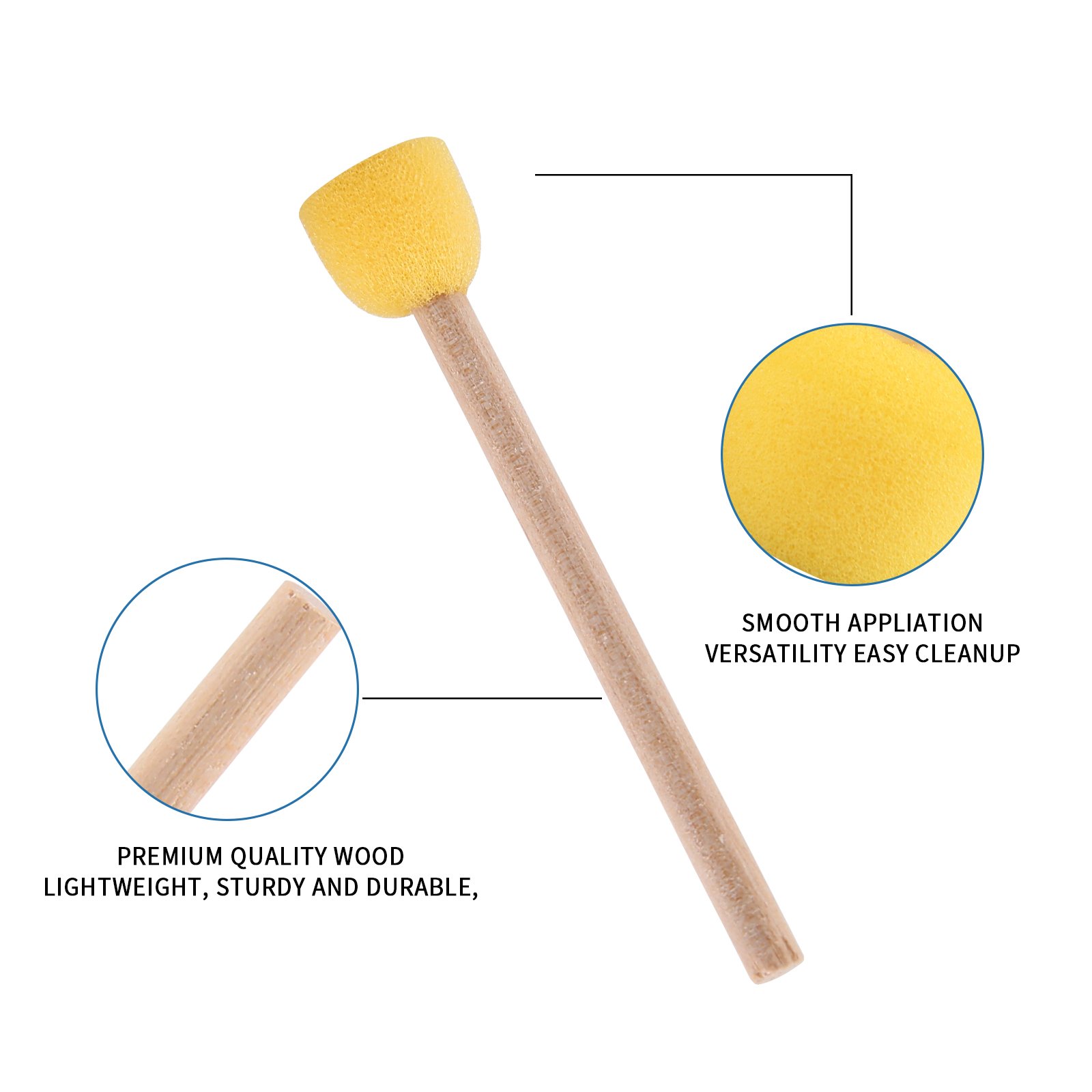 Hot Painting Stationery Kids DIY Paint Sponge Brush Set Round Head Foam Stamp Arts And Crafts Paints Sponge Brushes