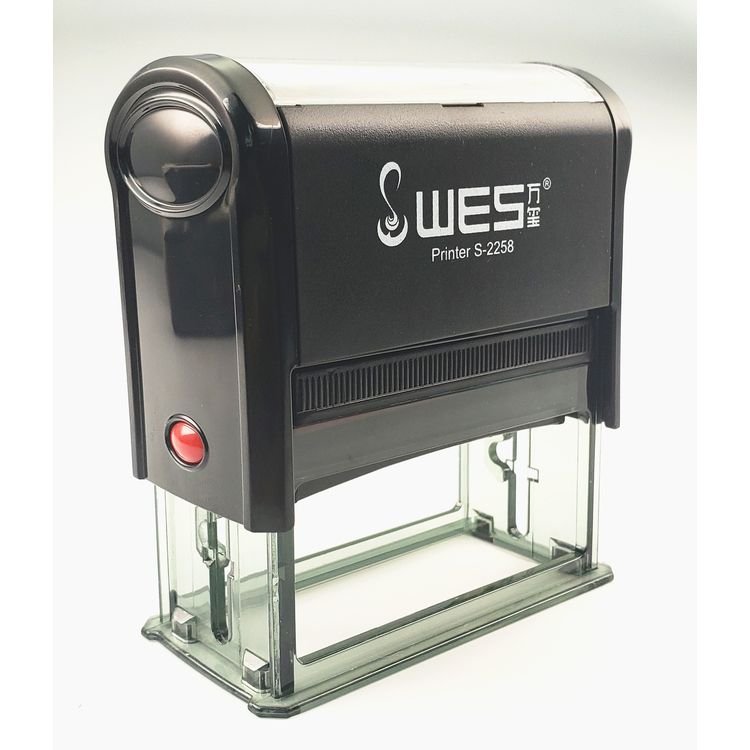 WES Style self inking rubber stamp S-2258, come with Noris ink and Type A Germany foam.