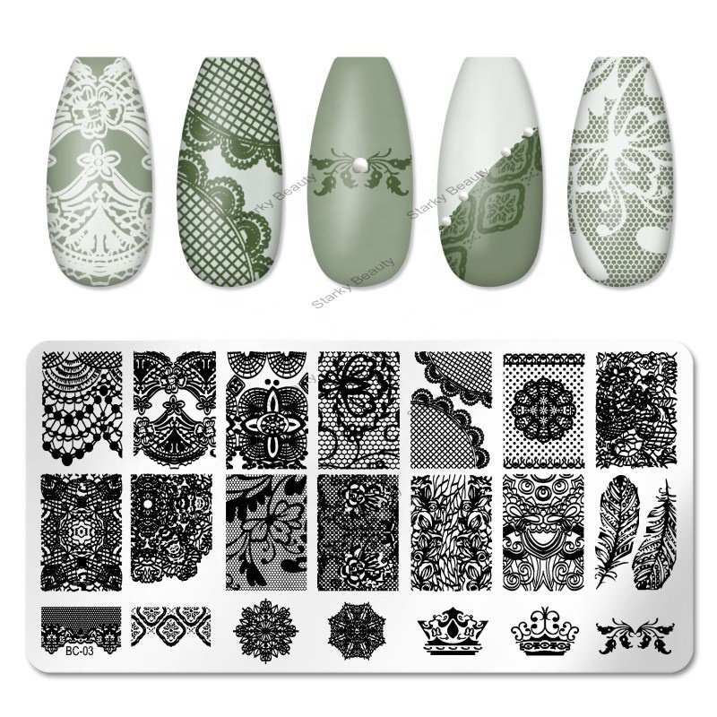 2024 DIY Lace nail plate printing template nail decoration printing mold