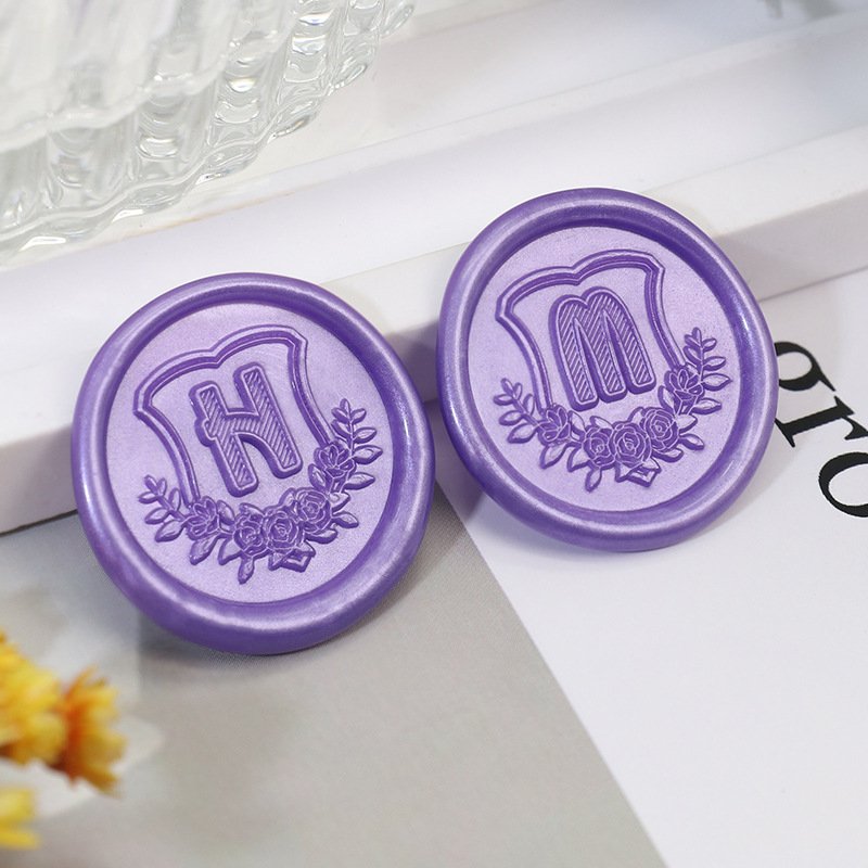 Flower Design DIY 26 Alphabet A To Z Letters Sealing Wax Stamp Brass Head