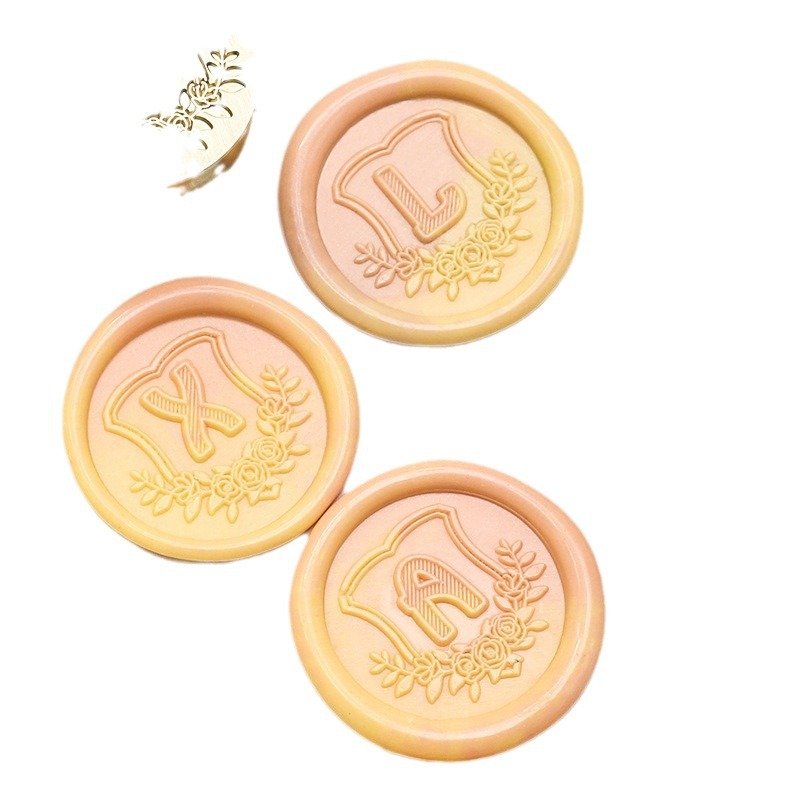 Flower Design DIY 26 Alphabet A To Z Letters Sealing Wax Stamp Brass Head