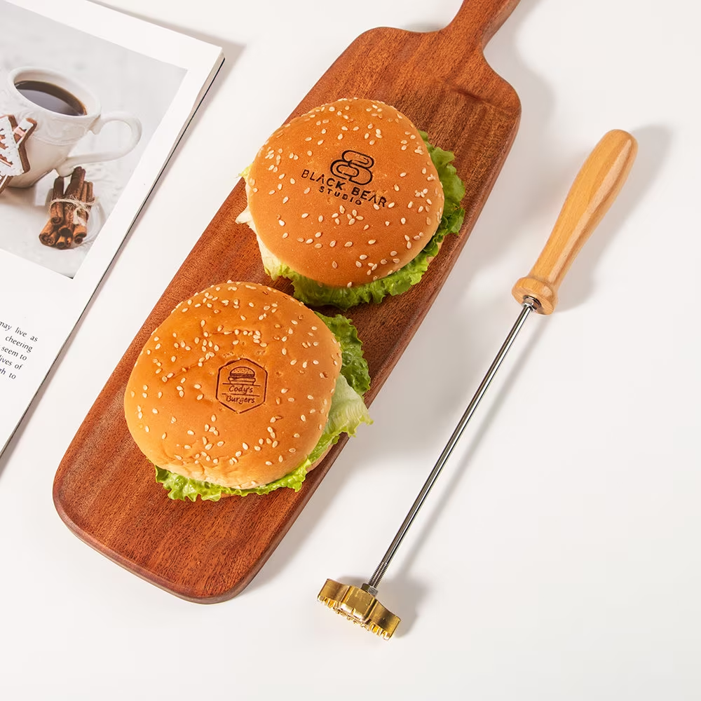 burger bun Stamp OEM Customized gift DIY Personalize Branding Iron Replaceable Head Grilling Tools and STAMP