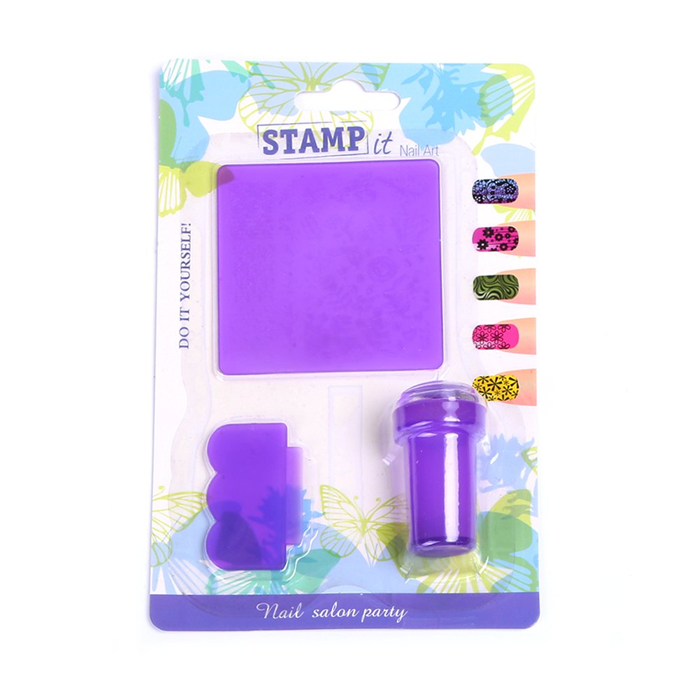 6.2cm Transparent Silicone Nail Art Stamping Tool 6-Color Beauty Nail Seal Kit French Design Plate Polish Stamp Nail Stamper
