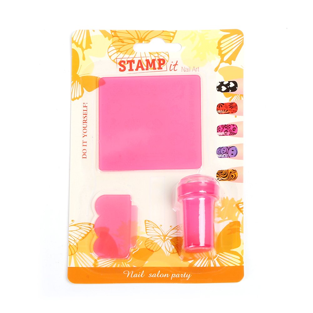 6.2cm Transparent Silicone Nail Art Stamping Tool 6-Color Beauty Nail Seal Kit French Design Plate Polish Stamp Nail Stamper