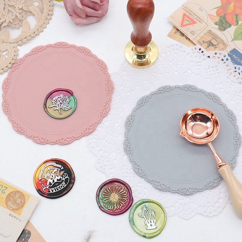 Wax Seal Silicone Pad, Silicone Wax Seal Stamps ,Demold board Sealing Beads Pads work with Double Sided Adhesives