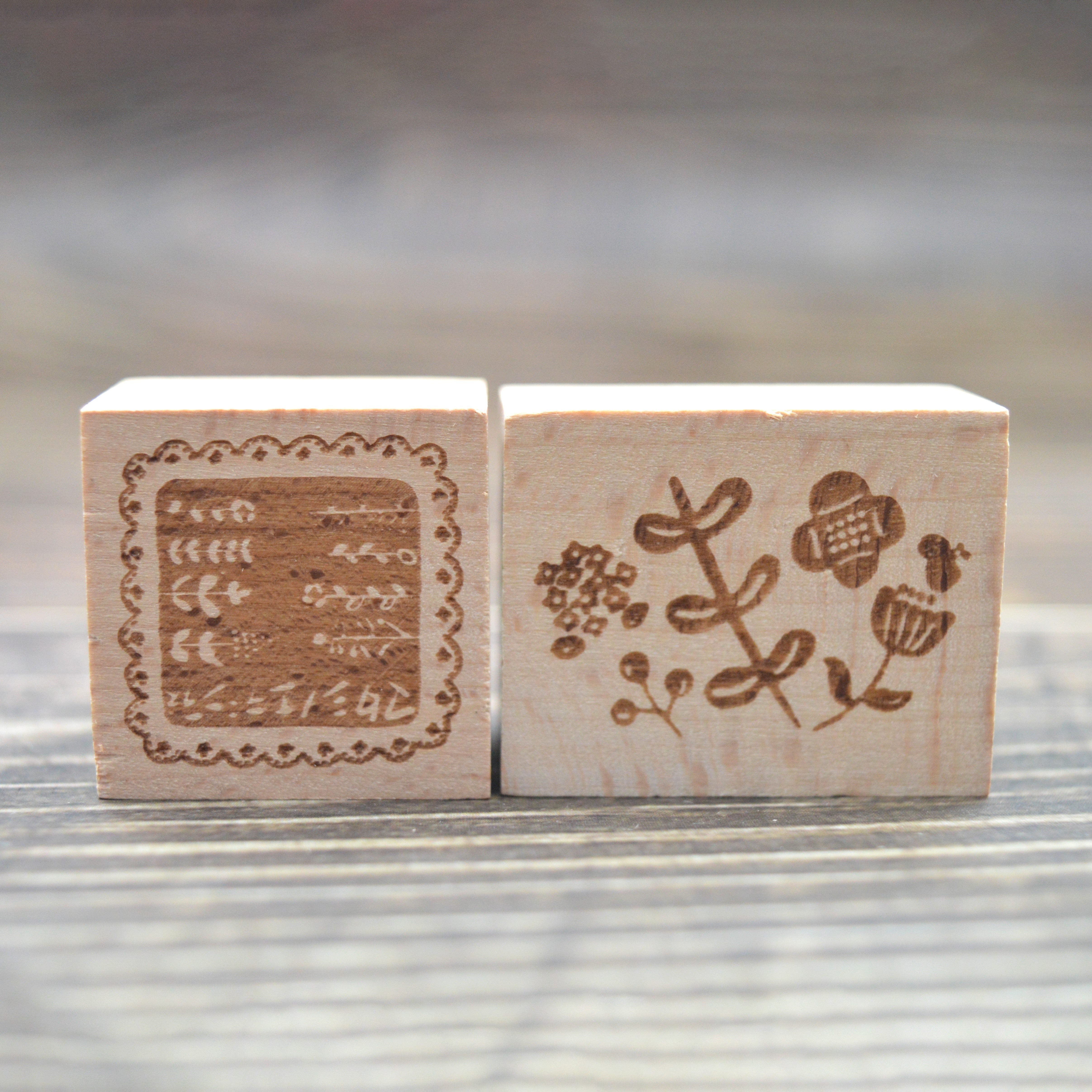 Customized Boutique Vintage Hand Account Stamps Maker Design Kids Retro Plant Frame Wood Seal Decoration Card For Scrapbook