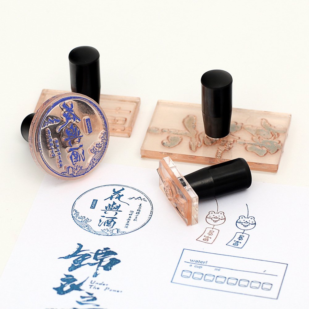 Clear acrylic Modern Stamp Office Custom Seal Journal Seal Rubber Stamp