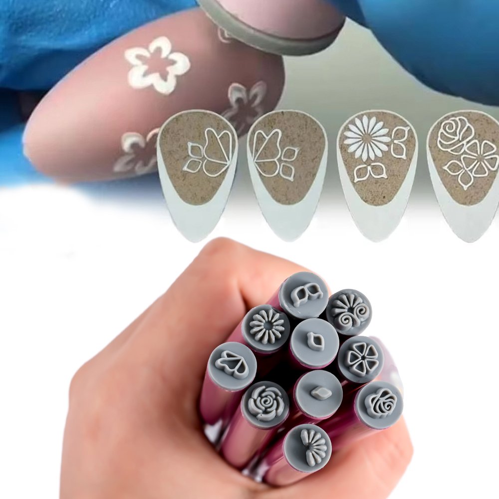 4/6/10pcs Floral Nail Art Stamp Pen Set Stamping Kit with Assorted Patterns Nail Decoration DIY Manicure Design Tool Accessories