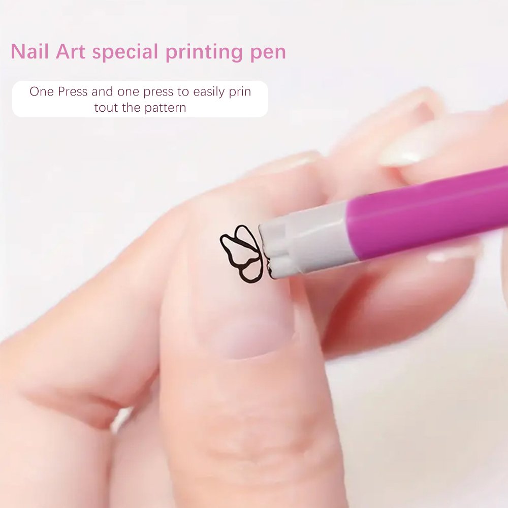 4/6/10pcs Floral Nail Art Stamp Pen Set Stamping Kit with Assorted Patterns Nail Decoration DIY Manicure Design Tool Accessories