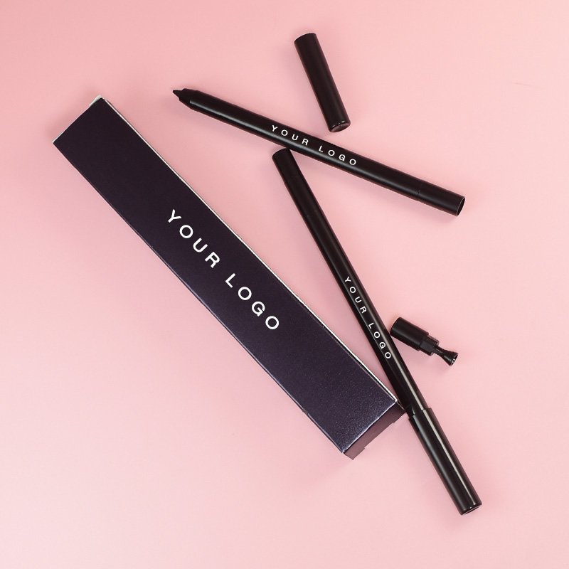 Private Label Wholesale price black glue eyeliner pencil waterproof vegan eyeliner Stamp with sharpener