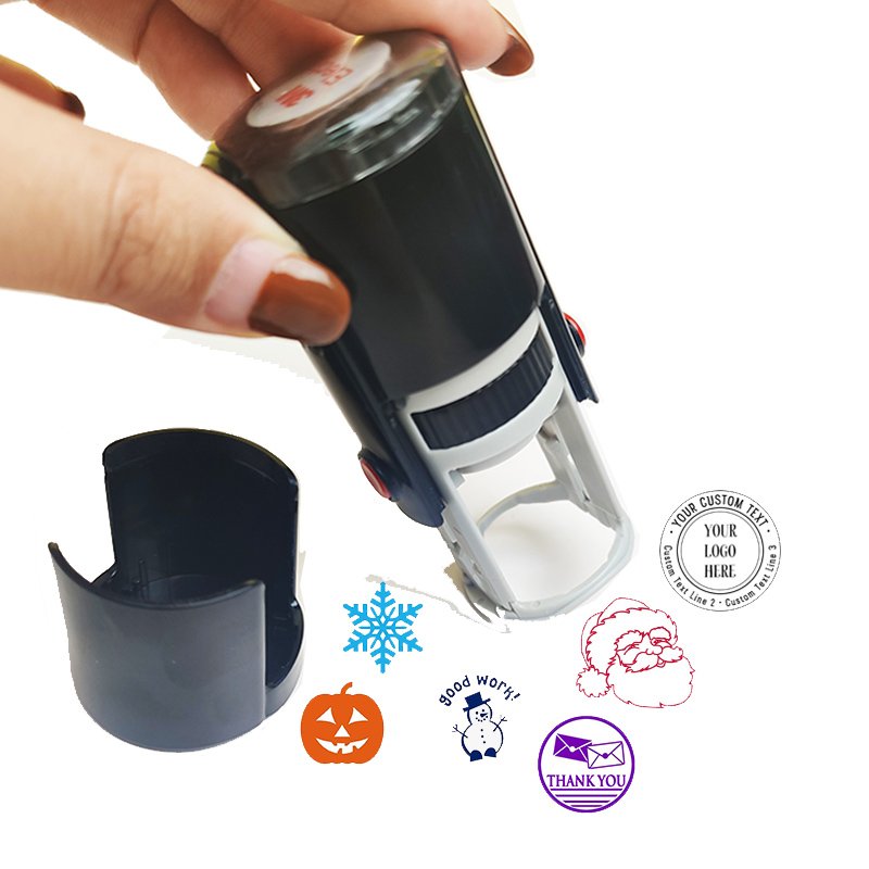 Custom Automatic Rubber Personalized Round Teacher Stamp Self-Inking Rubber Stamp Sellos Tampons