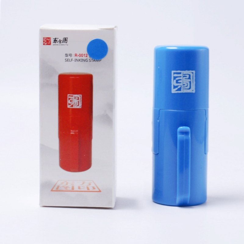 Factory directly sell round 12mm mini pocket self inking rubber plastic handy stamp.