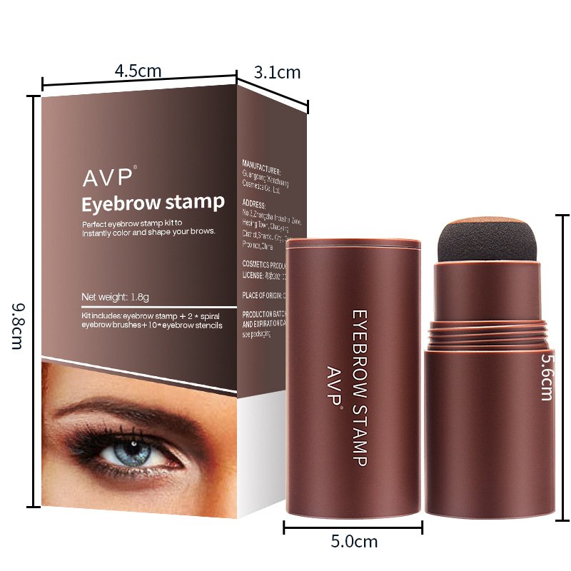 Wholesale korean cosmetics One Step Eyebrow Powder Long Lasting Waterproof Dark Brown Gray Black Eyebrow Stamp Stencil Kit