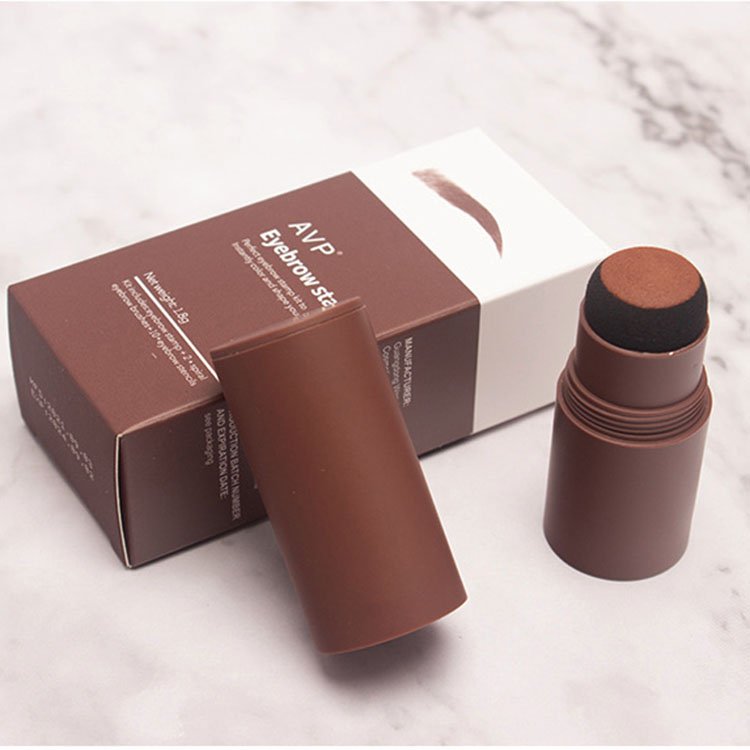 Wholesale korean cosmetics One Step Eyebrow Powder Long Lasting Waterproof Dark Brown Gray Black Eyebrow Stamp Stencil Kit