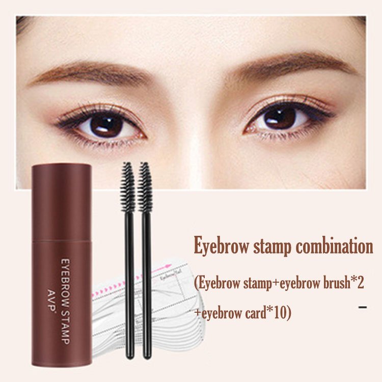 Wholesale korean cosmetics One Step Eyebrow Powder Long Lasting Waterproof Dark Brown Gray Black Eyebrow Stamp Stencil Kit