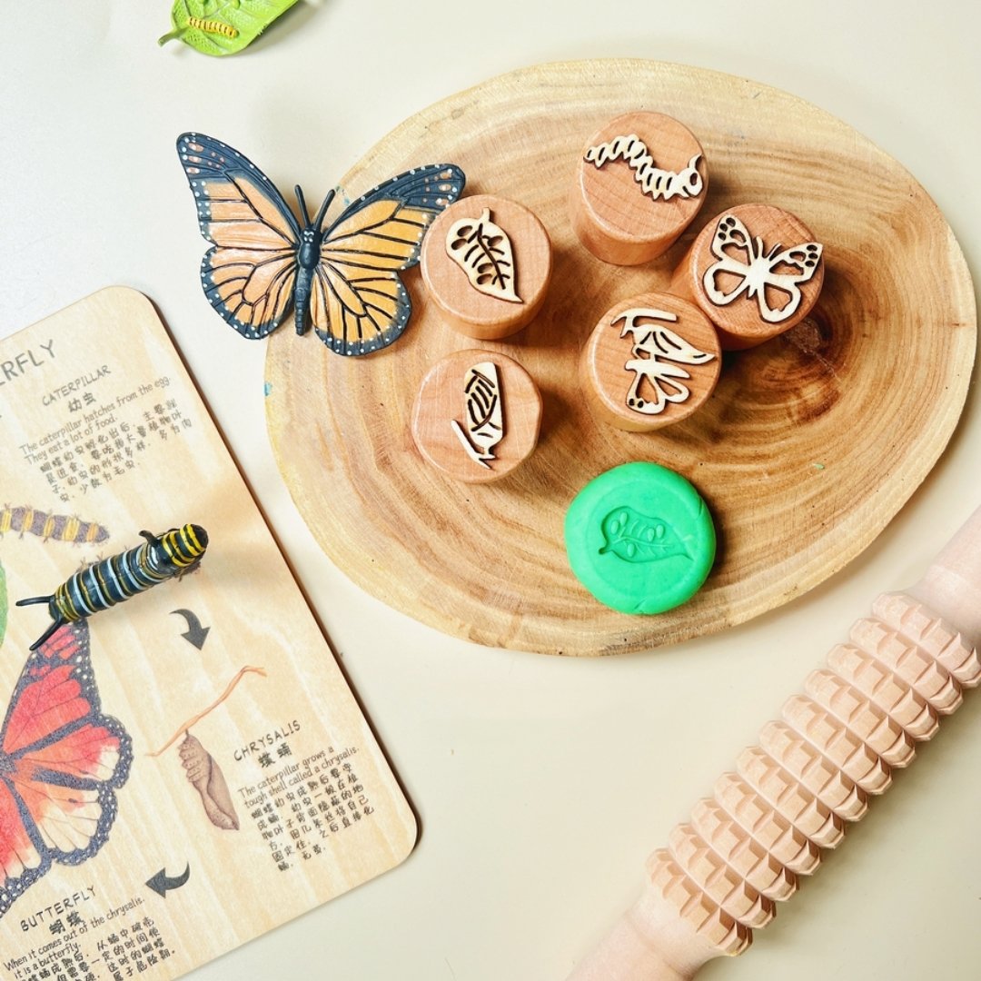 Nature Stamper Honeybee Set BeeKeeper & Honey Wooden Stamp Montessori| Playdough Stamps