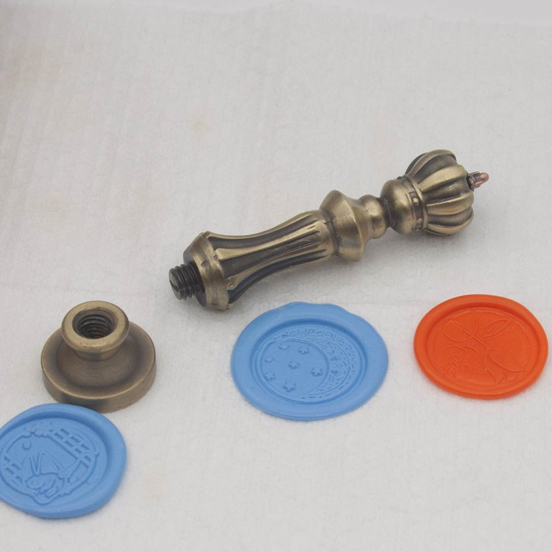 Custom Vintage Copper Antique Electroplated Metal Treatment Crown Wax Seal Stamp Handle