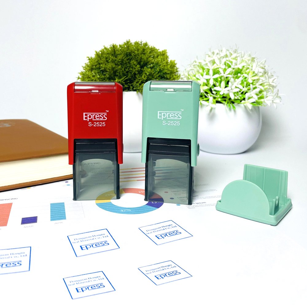 Customized Logo Office School Self Ink Stamp Rubber Automatic Make Bank Self-inking Stamps Self Inking Stamp
