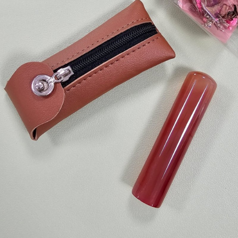 Double Lock Zipper Snap Storage Case with Stamp Mini Makeup Perfume Holder Pouch for Travel